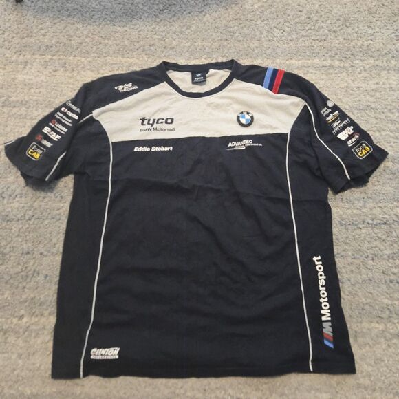 BMW Other - Vintage BMW TYCO 90s Motorrad Racing Gray  and White Polo Tee Shirt F1 XXL XL